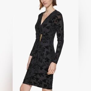 Harper Rose Velvet Floral Long Sleeve Dress